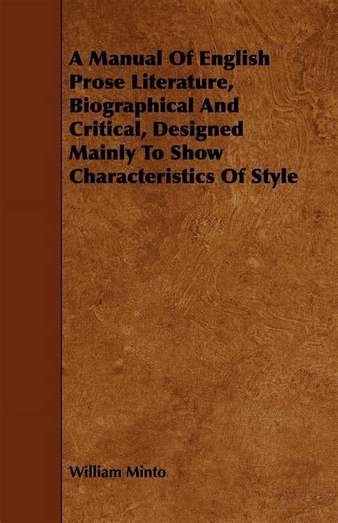 A manual of english prose literature biographical and critical reprint. - The window sash bible a a guide to maintaining and.