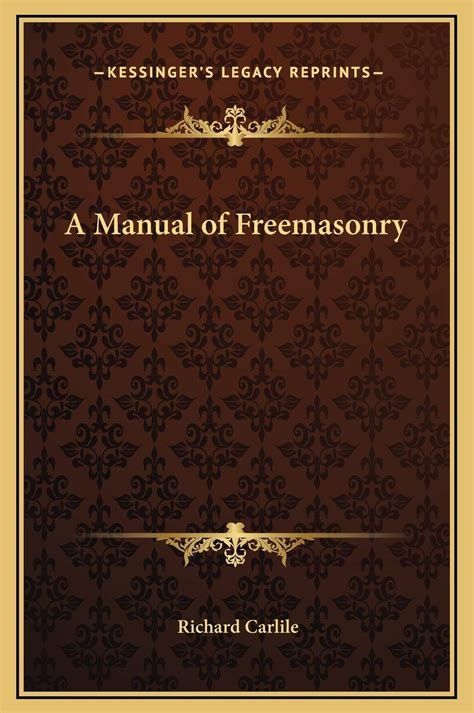 A manual of freemasonry by richard carlile. - Curso practico de ceramica - tomo 4.