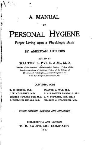 A manual of personal hygiene by walter lytle pyle. - Metaphorisches reden von gott im hoseabuch.