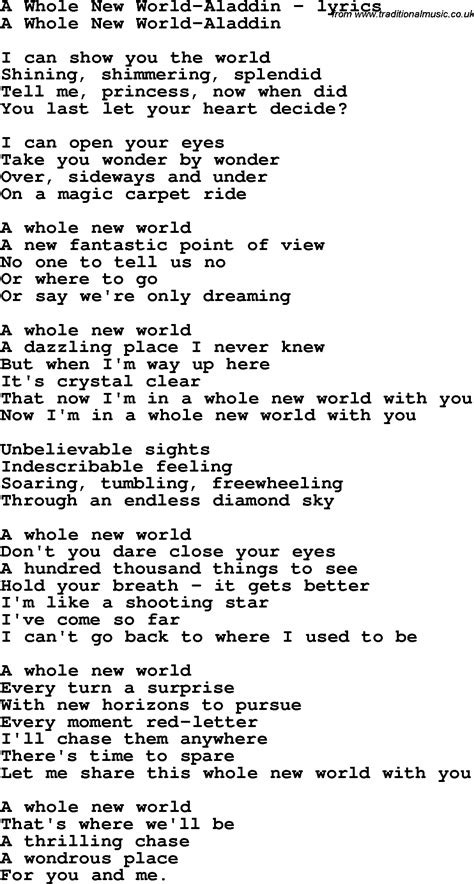 A new whole world lyrics. Things To Know About A new whole world lyrics. 