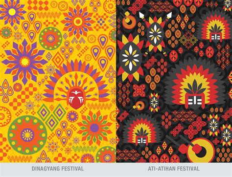 A patterned illustrations of Philippine Festivals. Tribal pattern art
