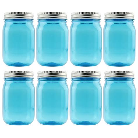 A pint sized Mason jar made better by adding a pretty blue