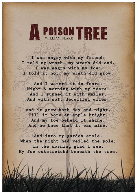 theme of a poison tree by william blake