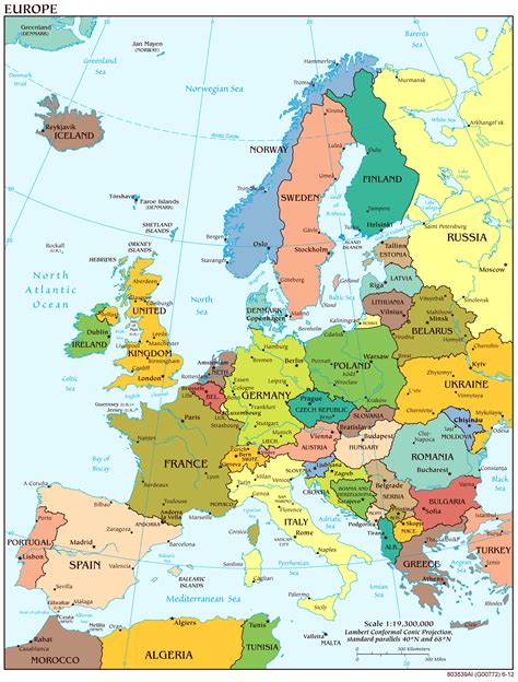 Political map of Europe, showing the countries of Europe. Political map of Europe, Equal-area projection. Click on the countries to see a detailed country map . 