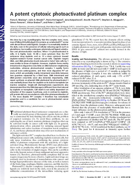 A potent cytotoxic photoactivated platinum complex