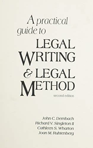 A practical guide to legal writing legal method 2nd edition. - Fantasmas espectros y otras apariciones dieciseis encuentros con el mas alla.