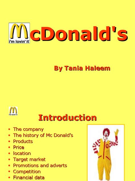 A presentation on mcdonald s
