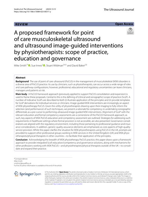 A proposed framework for point of care musculoskeletal