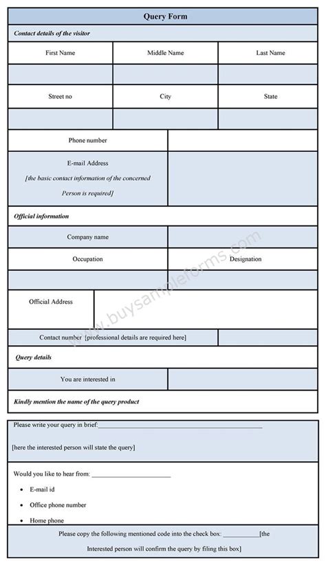 A query form format provides the format in which a query form is made