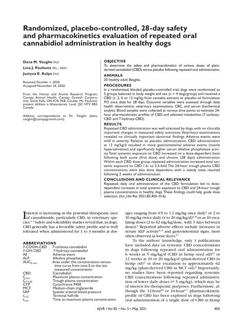 A report of adverse effects associated with the administration of cannabidiol in healthy dogs
