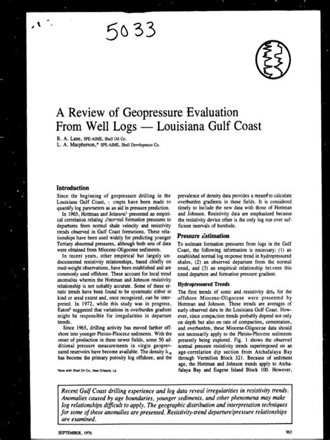 A review of Geopressure Evaluation from Well Logs pdf