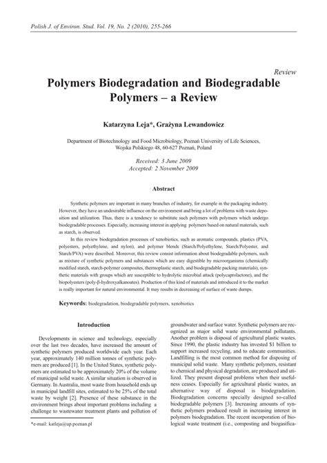 A review of biodegradable polymers pdf