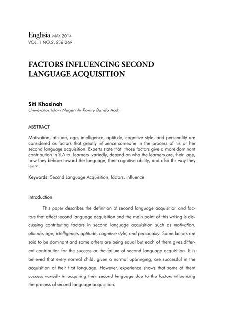 A review on five articles pertaining to Second Language Acquisition