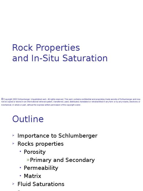A rock Properties and Saturation 1 6 04