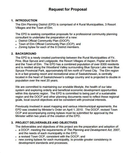 A sample of a simple rfp document Google Search Proposal templates