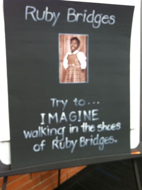 A sample poster to use with the Ruby Bridges lesson. Ruby bridges