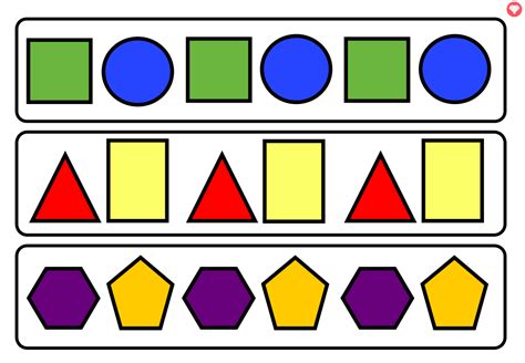 A set of 30 2D shape repeating pattern cards a great resource for