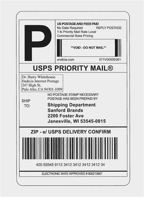 Any USPS label created with a service that includes delivery confirma