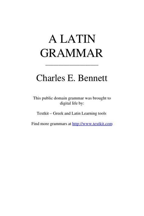 A short historical Latin grammar pdf
