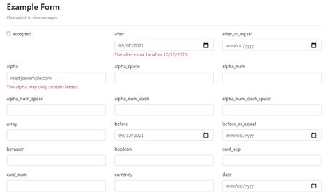 A simple react form validator inspired by Laravel validation