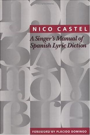 A singers manual of spanish lyric diction by nico castel. - Case 480b ck wheel tractor parts catalog manual.
