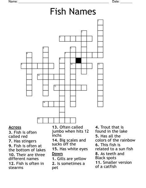 A small and slender European cyprinoid fish - crossword puzzle …