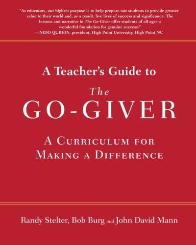 A teachers guide to the go giver a curriculum for making a difference. - 1968 dodge charger and rt owners manual reprint.