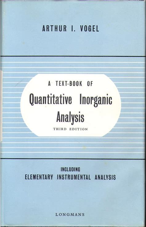 A textbook of quantitative inorganic analysis vogel 3rd edition. - Fish and shellfish quality assessment a guide for retailers and restaurateurs.