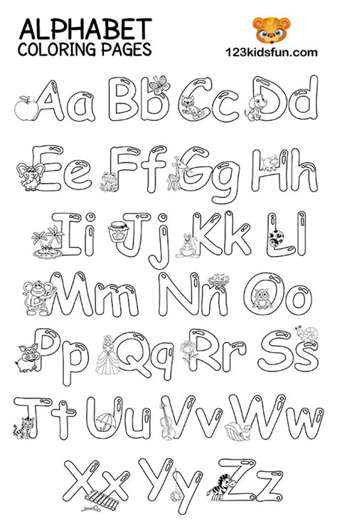 A to Z Letter Coloring Worksheet Fun with Colors