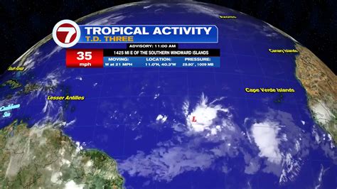 A tropical depression in the Atlantic is forecast to become a hurricane by Wednesday