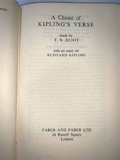 Full Download A Choice Of Kiplings Verse By Ts Eliot