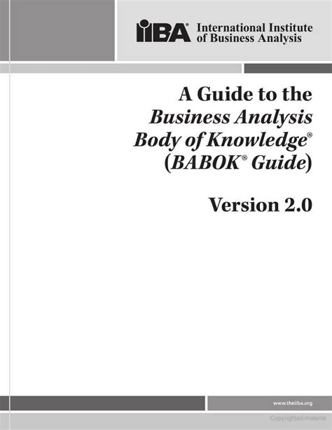 Read A Guide To The Business Analysis Body Of Knowledge Babok Guide By Iiba