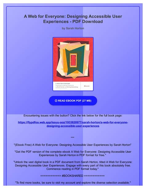 Read A Web For Everyone Designing Accessible User Experiences By Sarah   Horton