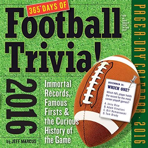 Read A Year Of Football Trivia Pageaday Calendar 2019 By Jeff Marcus