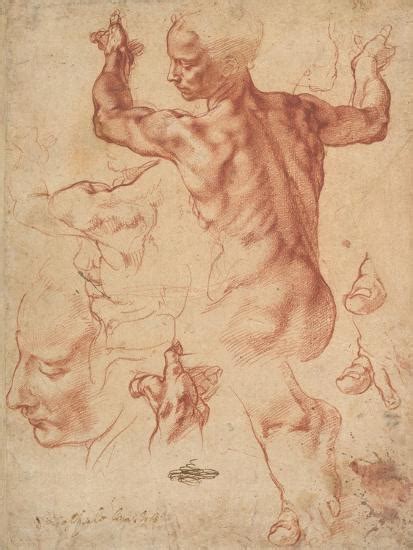 A-level: Michelangelo, Studies for the Libyan Sibyl (recto); Studies ...