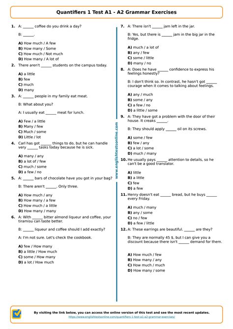 A1 Grammar lessons and exercises Test-English. 