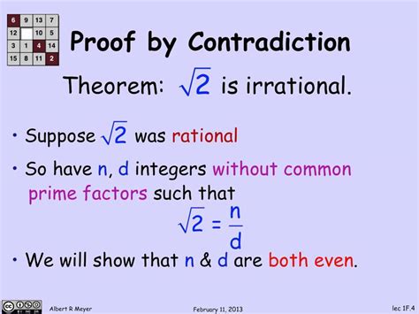 A1 Proof by Contradiction Answer