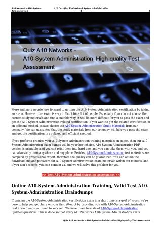 A10-System-Administration Online Tests