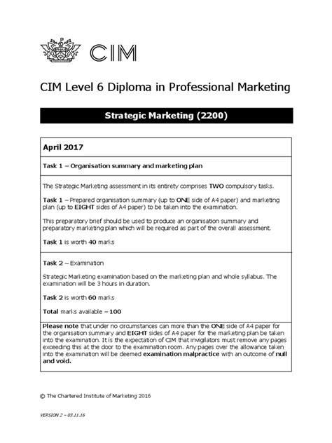 A17 Strategic Marketing Preparatory Plan FINAL VERSION 2