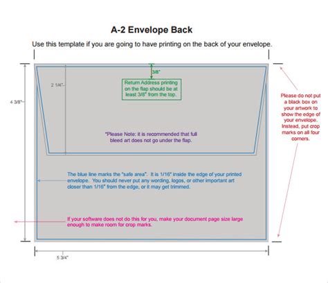 A2 Envelope Template Word SampleTemplatess SampleTemplatess