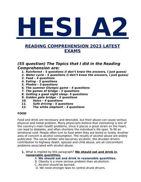 A2 Reading