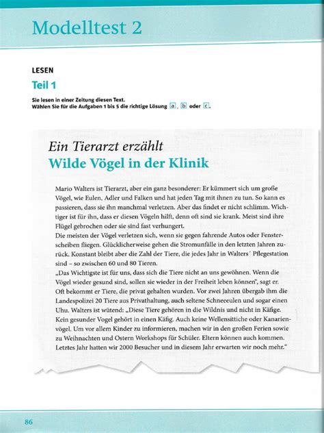 A2 lesen modelltest.  F&uuml;r die schriftlichen Teile Lesen, H&ouml;ren und S...