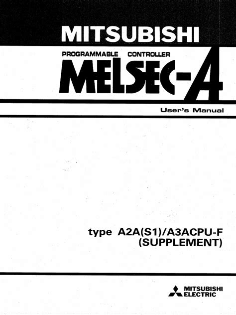A2A S1 A3ACPU User s Manual Supplement