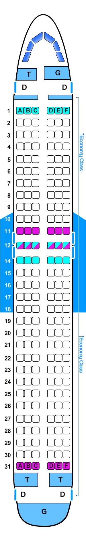 Seating configuration. * Seat pitch - the distance between a point on one seat and the same point on the seat in front of it. Seat map. Roll over the seating areas to check out …. 