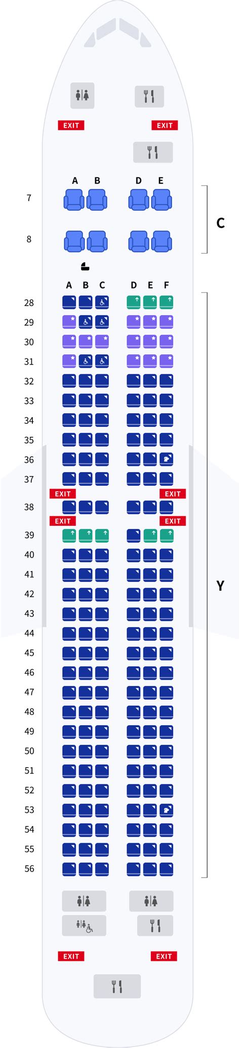 Seat map of the Airbus A321neo for you to downloa