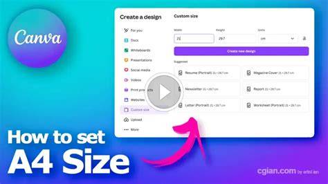 A4 size in cm canva.  In this tutorial, Automatisch formaat aanpassen gebru...