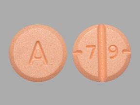 A79 orange pill. Enter the imprint code that appears on the pill. Example: L484; Select the the pill color (optional). Select the shape (optional). Alternatively, search by drug name or NDC code using the fields above. Tip: Search for the imprint first, then refine by color and/or shape if you have too many results. 