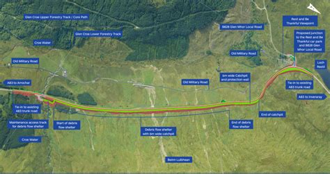 A83 map.  It is offset from the existing A83 Trunk Road and re-joins th...