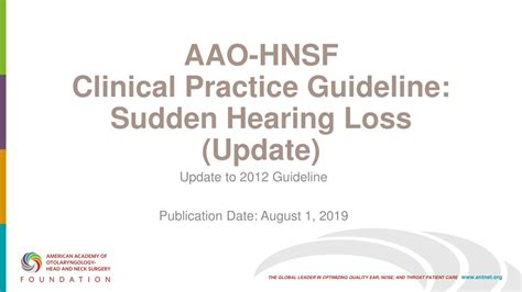 AAO HNS Releases Guideline on Sudden Hearing Loss