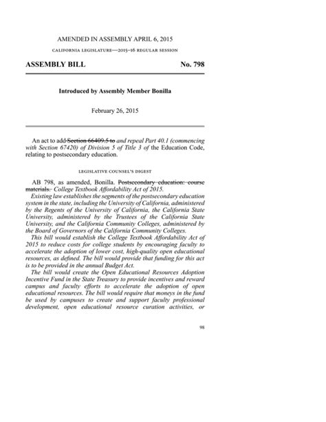 AB 1067 Assembly Bill - Bill Analysis